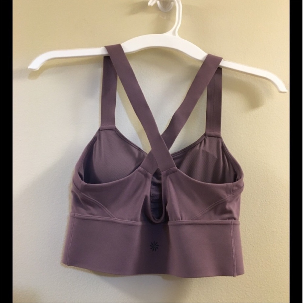 Athleta Mauve Square-Neck Longline Sports Bra - Picture 6 of 6